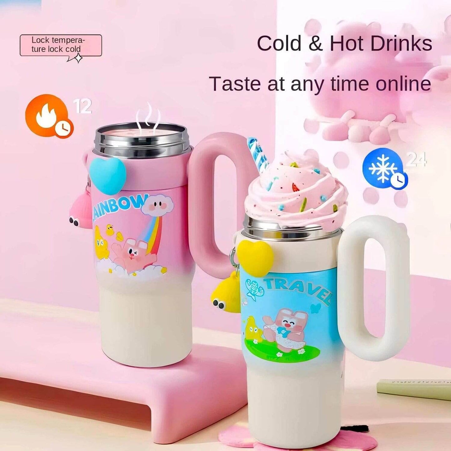 850ml Rainbow theme tumbler for kids