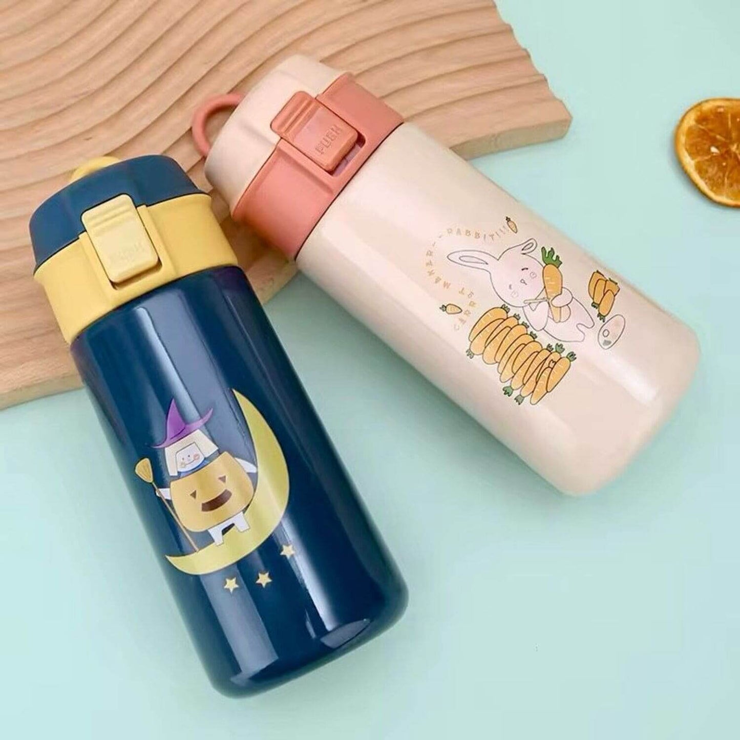 dark blue pink insulated stainless bottle