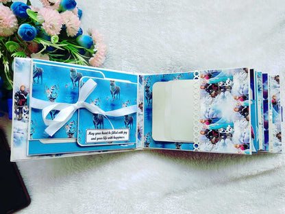 Handmade Frozen-Themed Scrapbook Photo Album with Shaker Cover