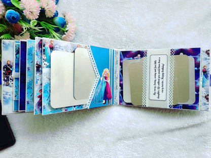 Handmade Frozen-Themed Scrapbook Photo Album with Shaker Cover