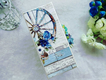 Handmade Vintage Blue Floral Scrapbook Album