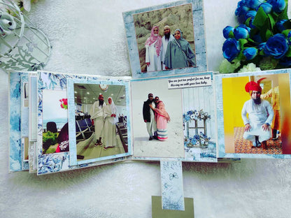Handmade Vintage Blue Floral Scrapbook Album