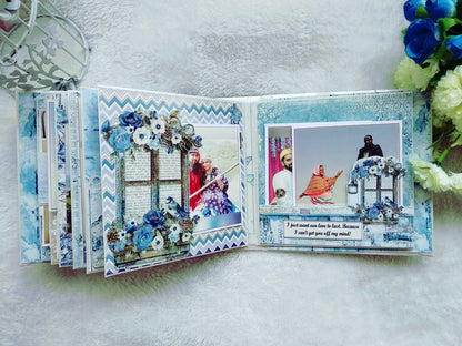 Handmade Vintage Blue Floral Scrapbook Album