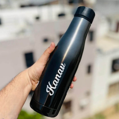 Black color personalised cello premium quality water bottle