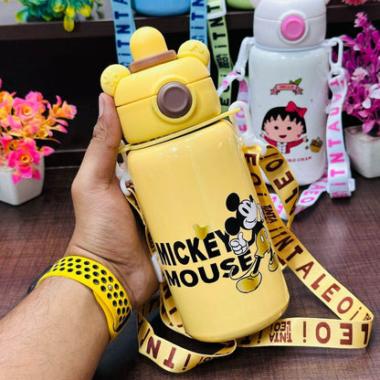 yellow cute bottle mickey mouse with 2 way opening mouth