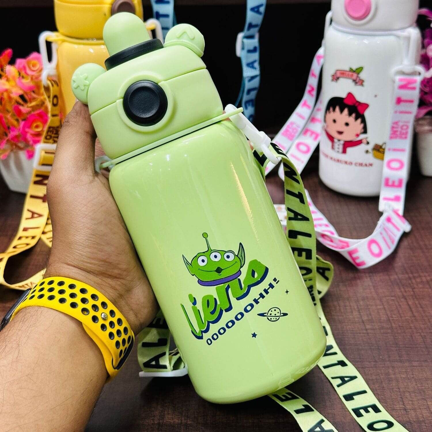 pastel green cute bottle for children 620ml 