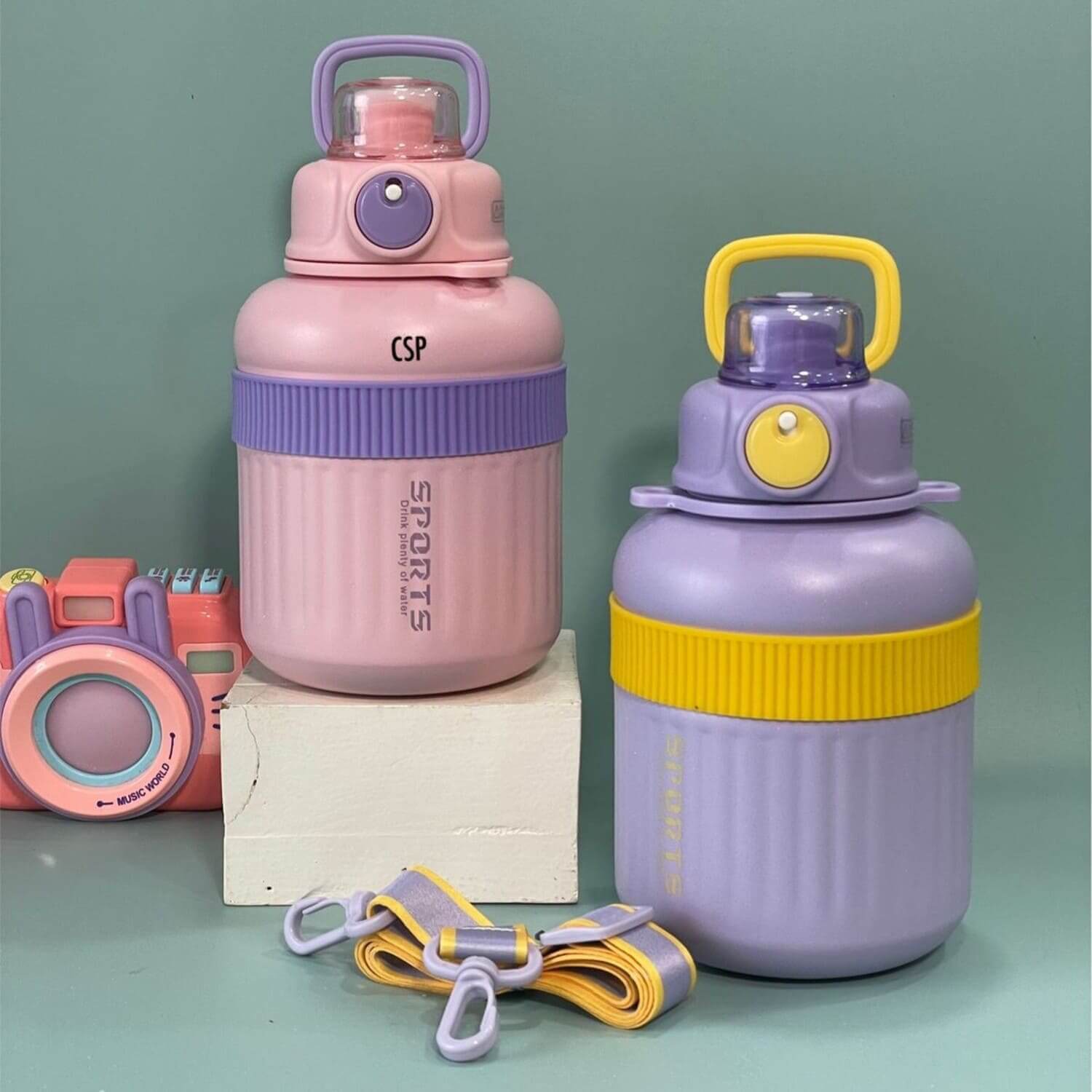 Pink and purple color vaccum bottle 900ml