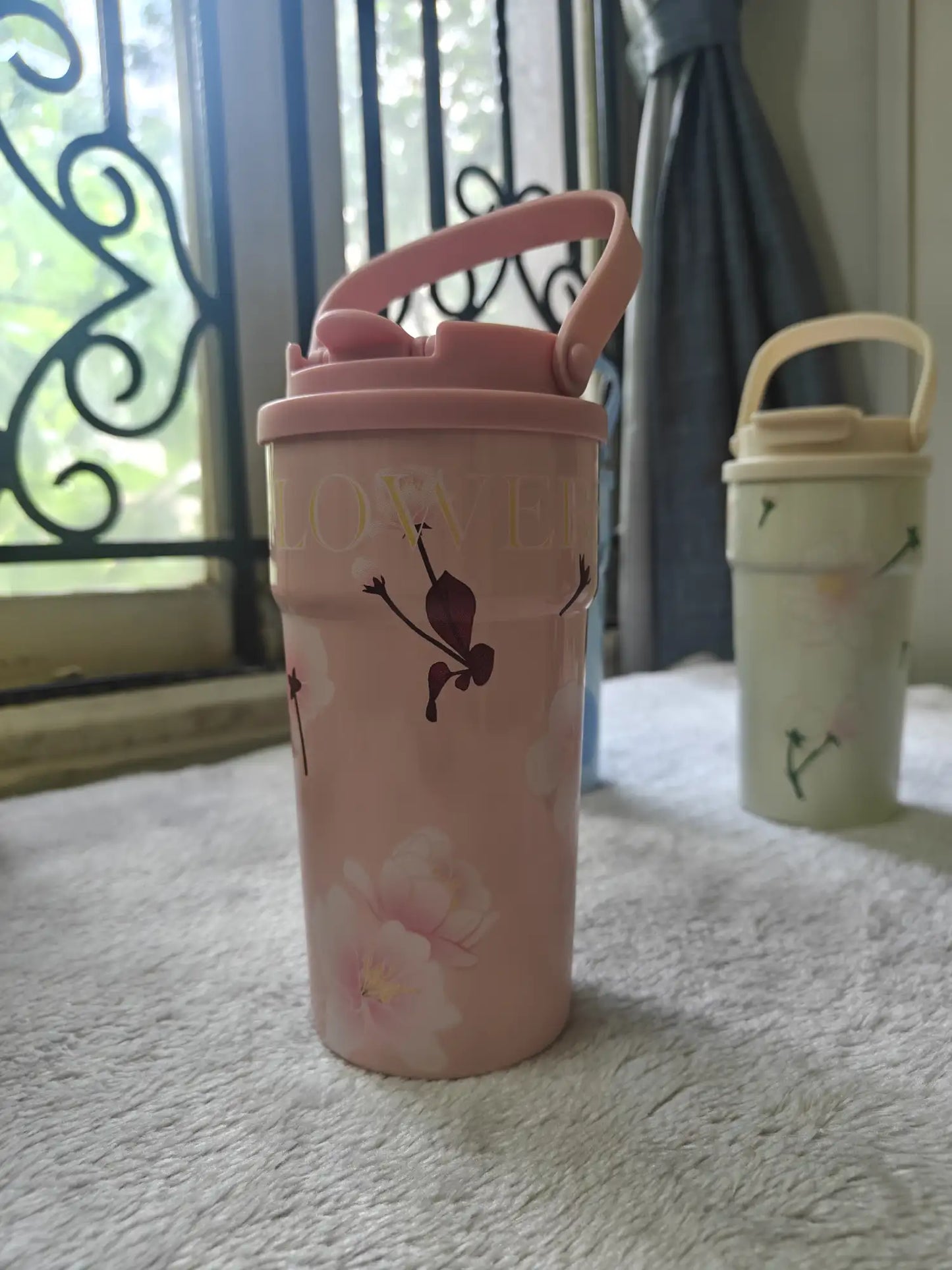 pink floral tumbler