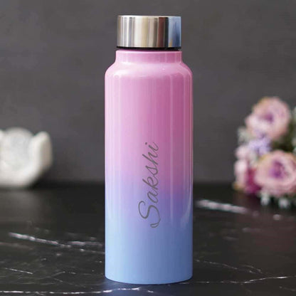 Pink with sky blue classic steel bottle 750ml