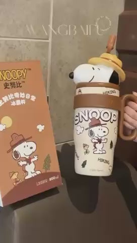 brown color snooby dog tumbler