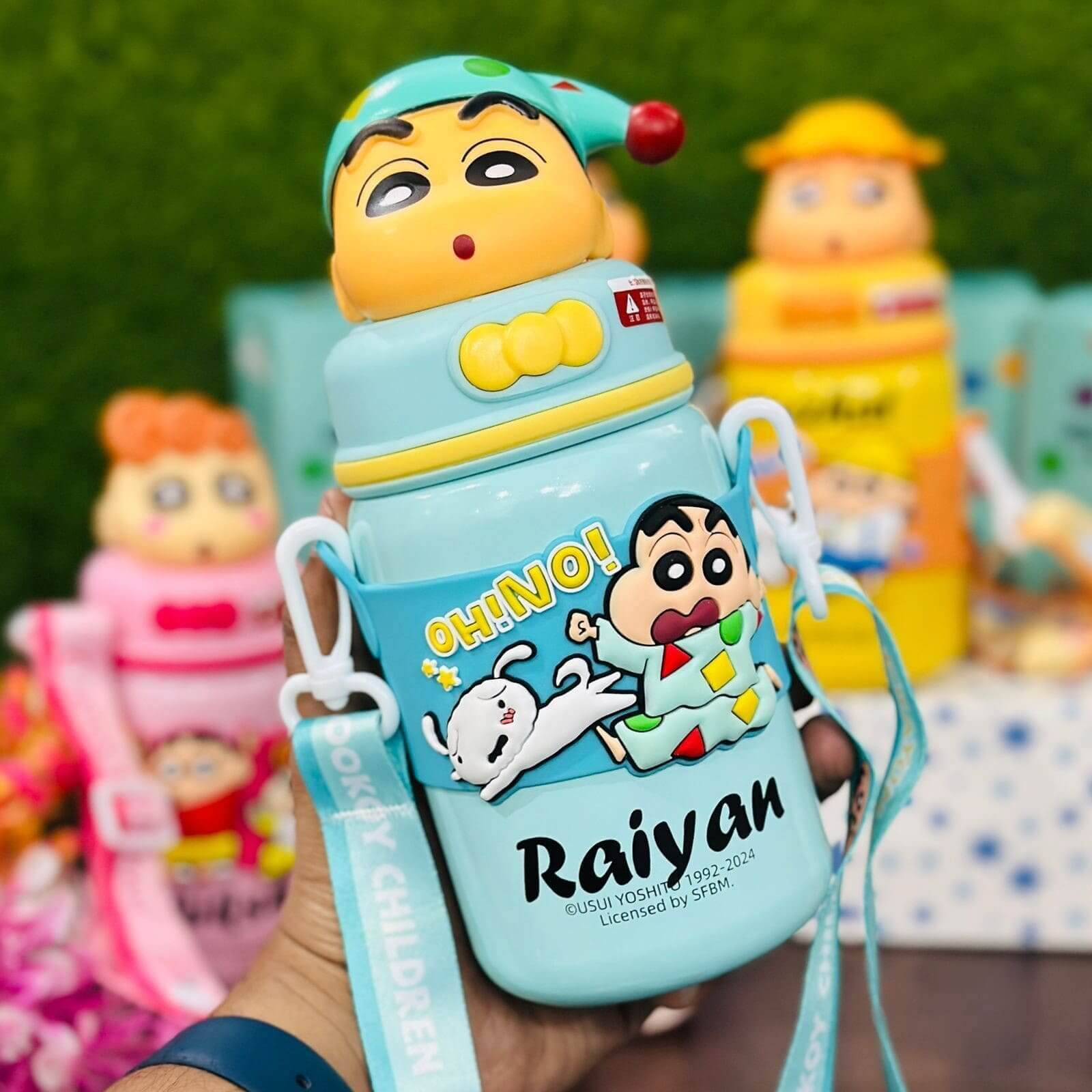 cute shinchan insulated water bottle