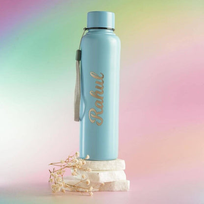 Stainless Steel nano personalised bottle 650ml - blue color