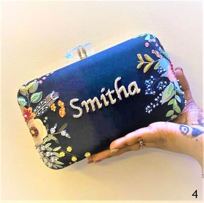 personalized embroidery clutches with name customization