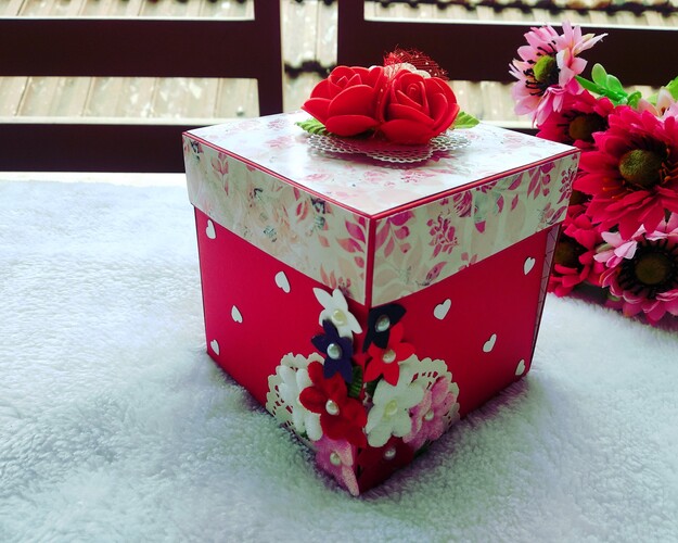red theme explosion box cute simple wedding gift handmade