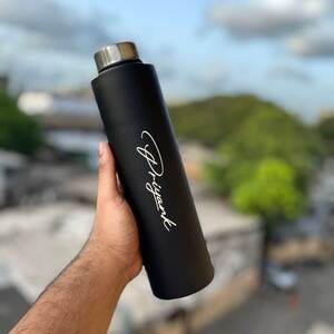 1000ml water bottle customized with name black
