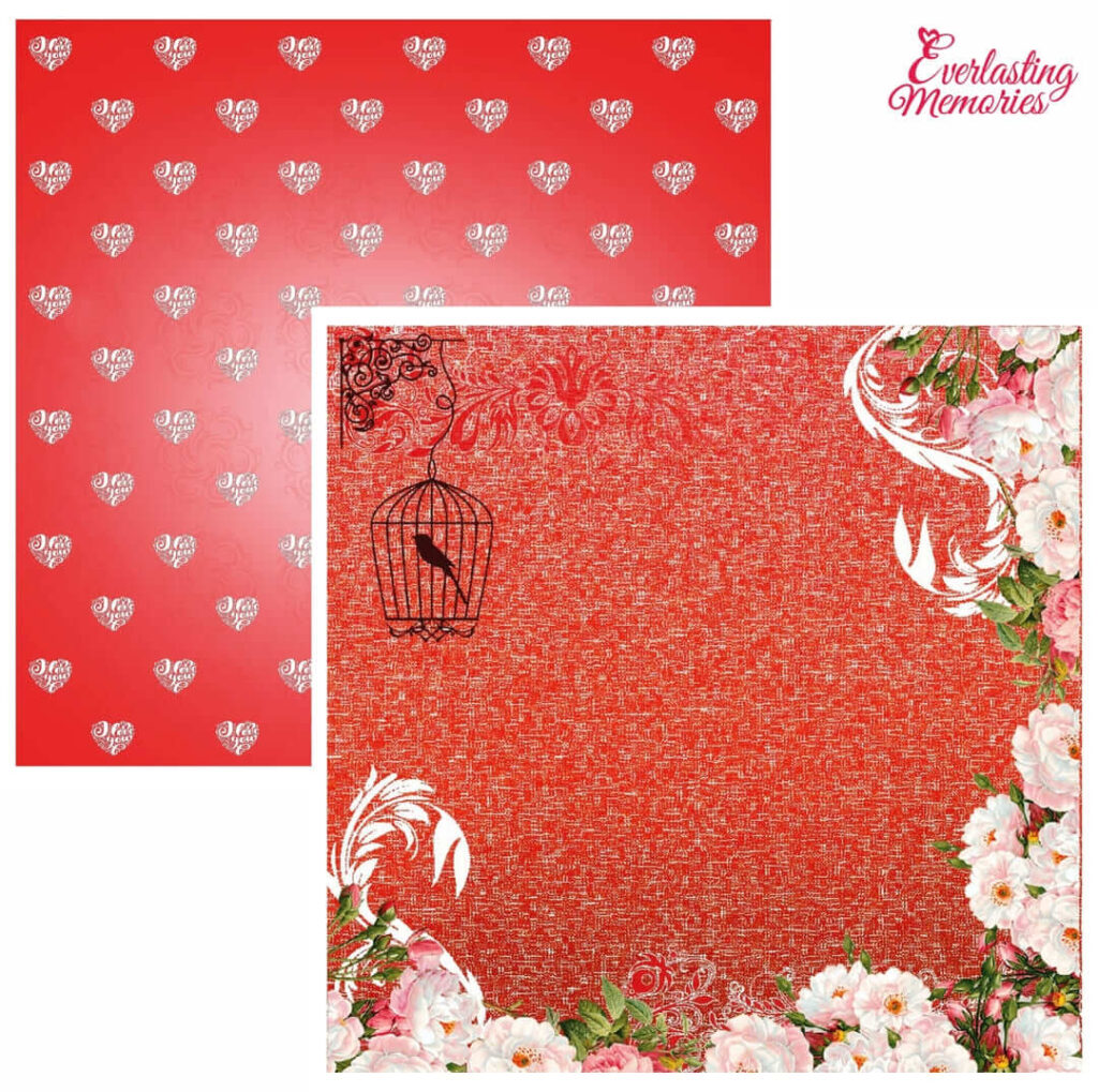 love theme paper pack couple red with black 1