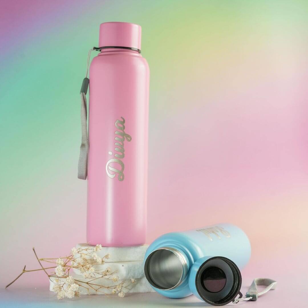 Stainless Steel Nano Customized Water Bottles Blue Color – 650ml